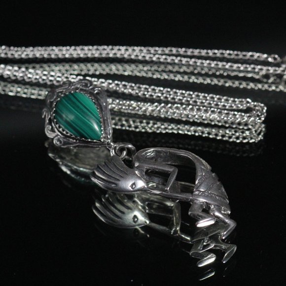 LIBERTY EE STERLING SILVER SOUTHWEST KOKOPELLI NECKLACE - Picture 7 of 10